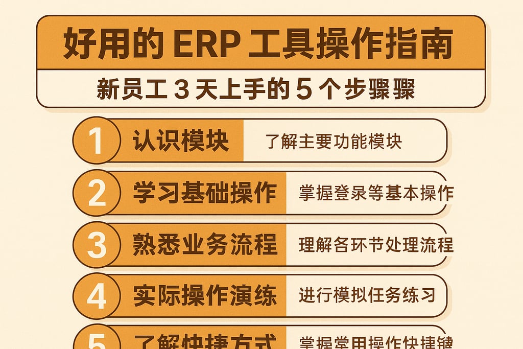 好用的 ERP 工具操作指南：新员工 3 天上手的 5 个步骤